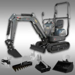 Jansen MB-700 Minibagger, 8,5 PS Benzin, Komplett-Set, Verstellfahrwerk